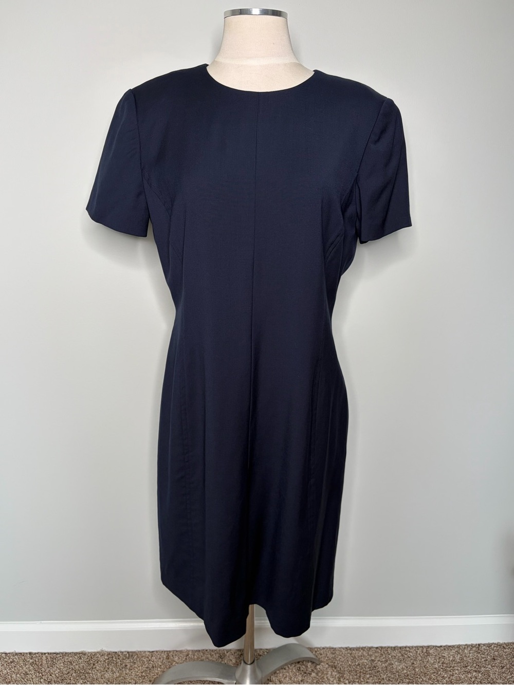 Brooks Brothers Navy Short-Sleeve Career Dress, Size 10
